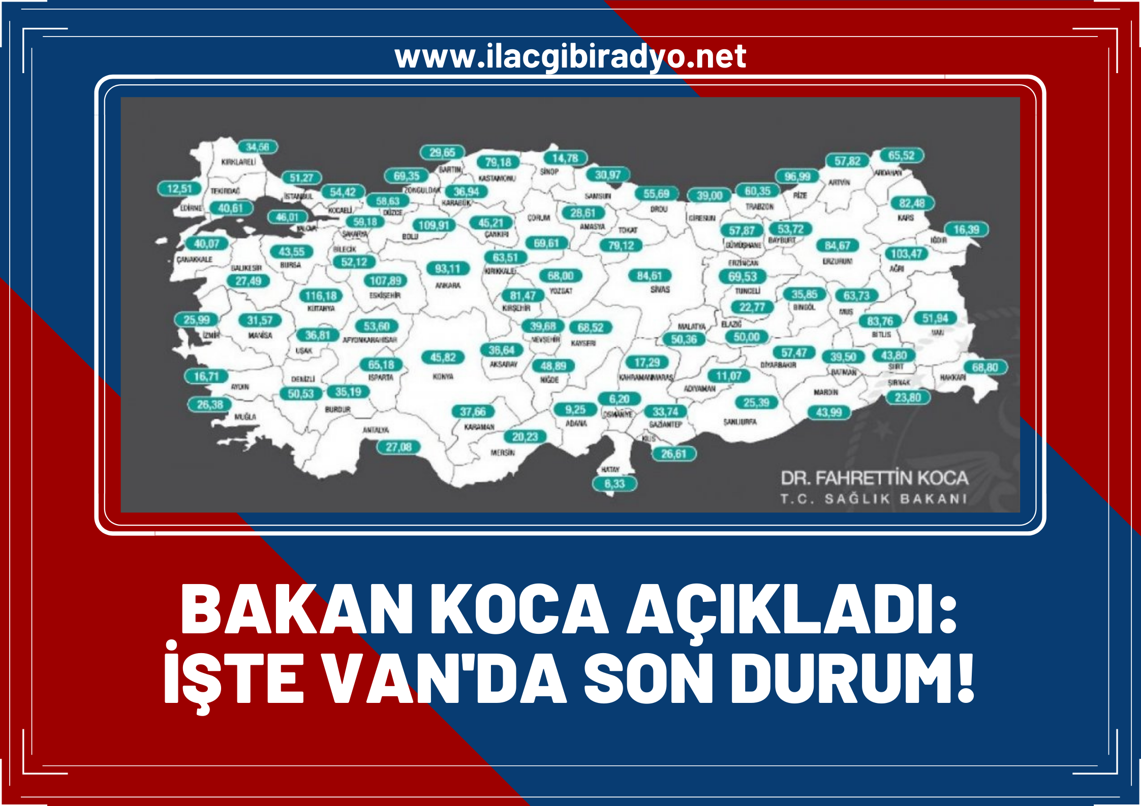 Bakan Koca vaka haritasını açıkladı! Van’da vaka sayısı kaç oldu?