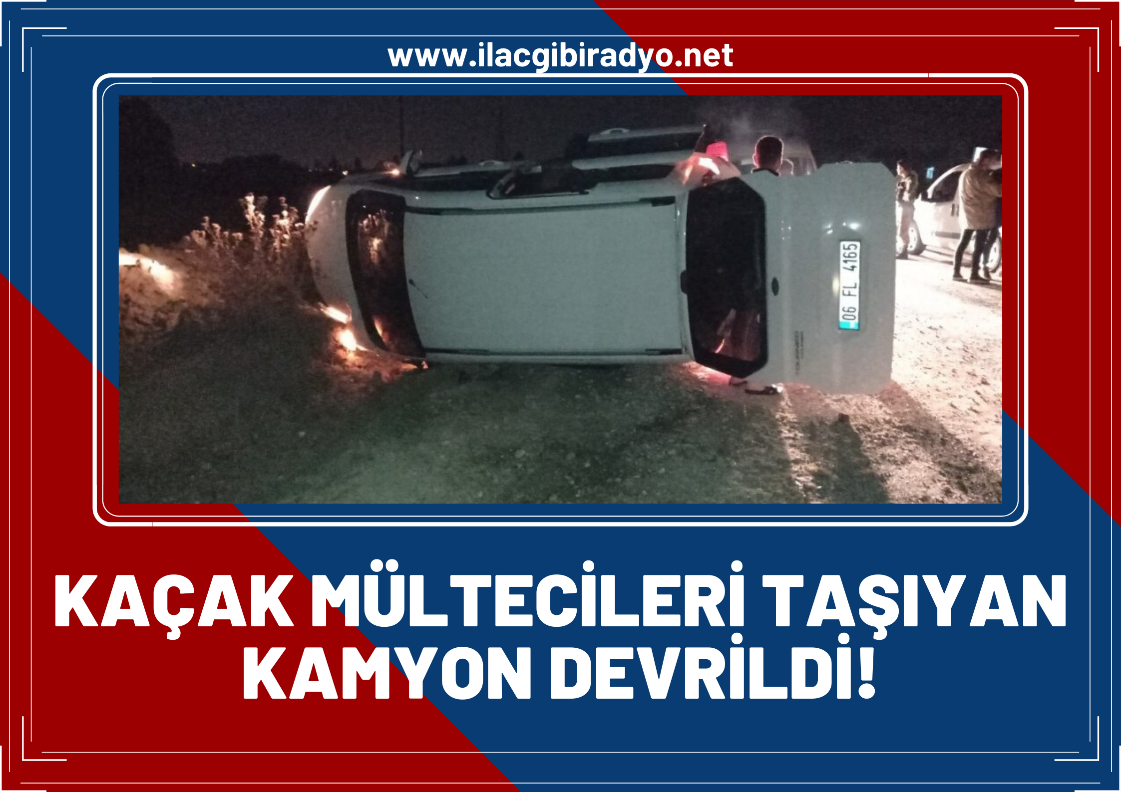 Kaçak mülteci taşıyan Kamyonet Devrildi: 2 yaralı