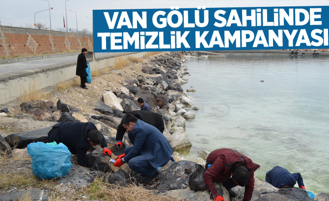 Van Gölü sahilinde temizlik kampanyası