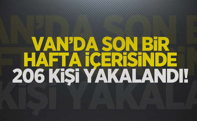 Van'da son bir hafta içerisinde 206 kişi yakalandı!