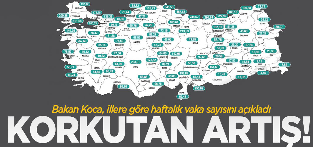 Bakan Koca, illere göre haftalık vaka sayısını açıkladı