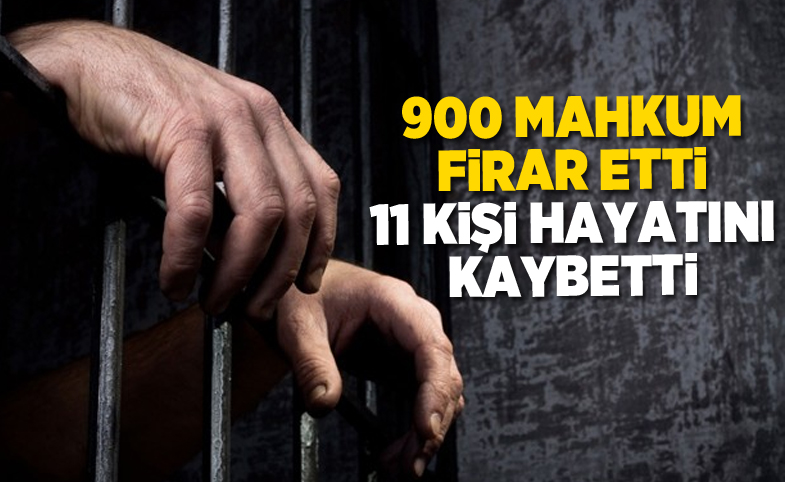 Hapishaneye silahlı saldırı: 11 ölü, 900 mahkum firar etti