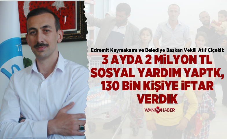 Çiçekli: "3 ayda 2 milyon TL yardım yaptık, 130 bin kişiye iftar verdik"