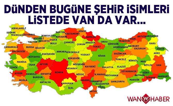 Dünden bugüne şehir isimleri, listede Van da var