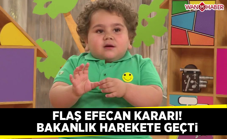 Bakanlık'tan Efecan'la ilgili karar