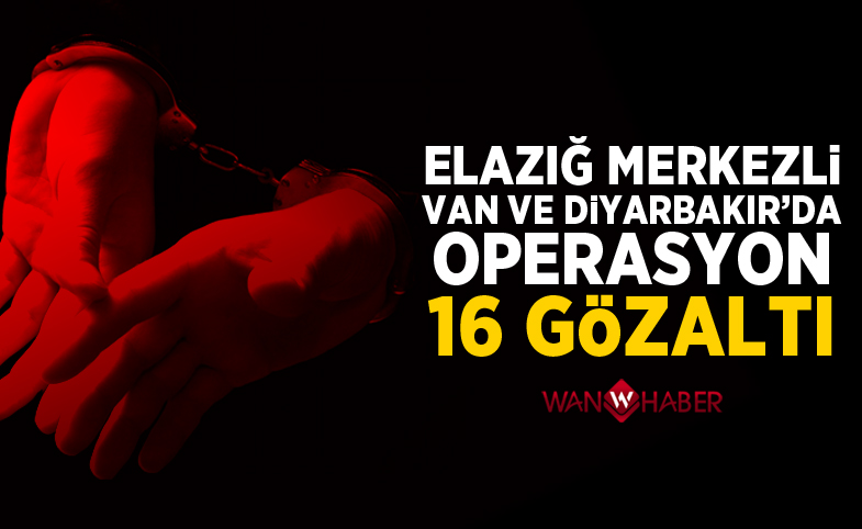 Elazığ merkezli Van ve Diyarbakır'da operasyon: 16 gözaltı