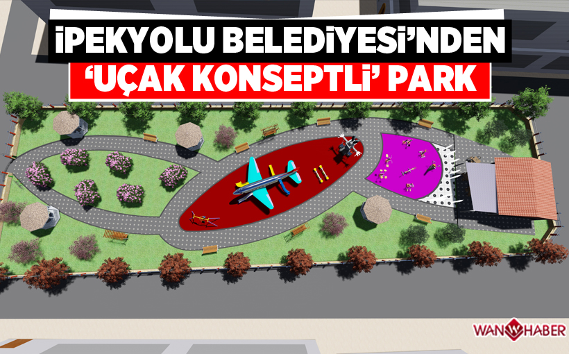 İpekyolu Belediyesi'nden 'uçak konseptli' park