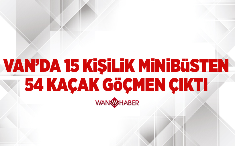 Van'da 15 kişilik minibüsten 54 kaçak göçmen çıktı