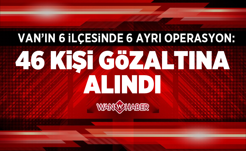 Van'ın 6 ilçesinde 6 ayrı operasyon: 46 gözaltı