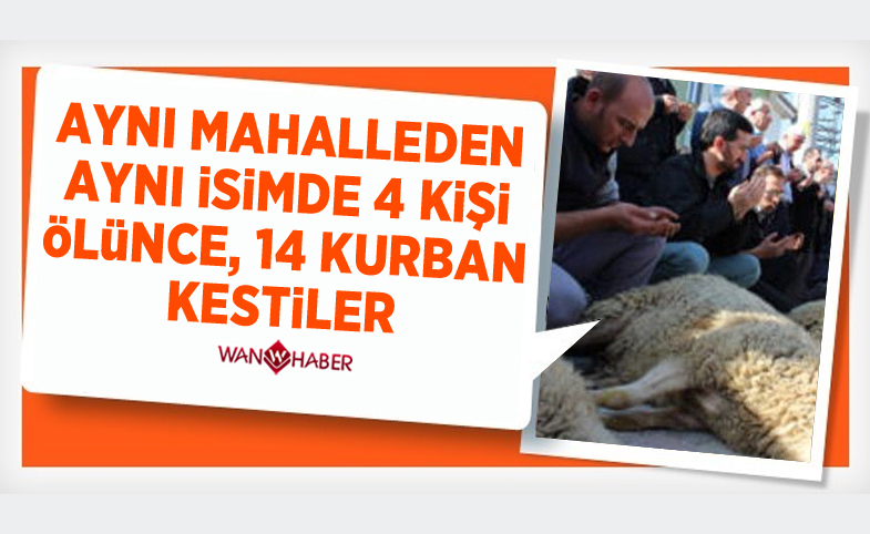 Aynı mahalleden aynı isimde 4 kişi ölünce 14 kurban kestiler