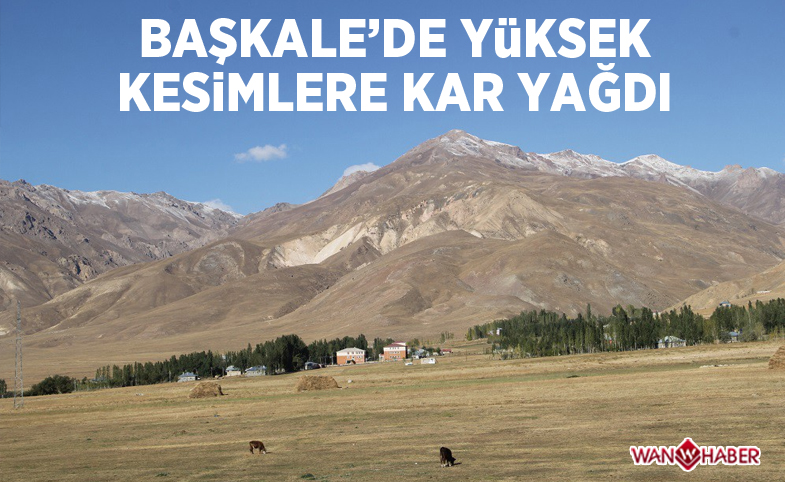 Başkale'de yüksek kesimlere kar yağdı