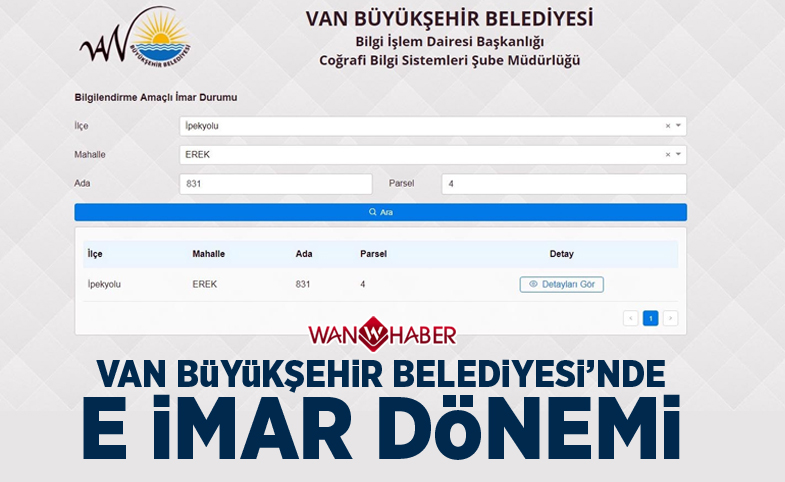 Van Büyükşehir Belediyesi'nde e-imar dönemi 