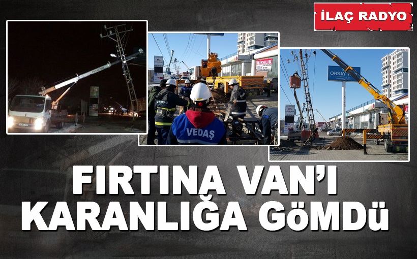 Van'da kar yağışı ve fırtına elektrik direklerini devirdi