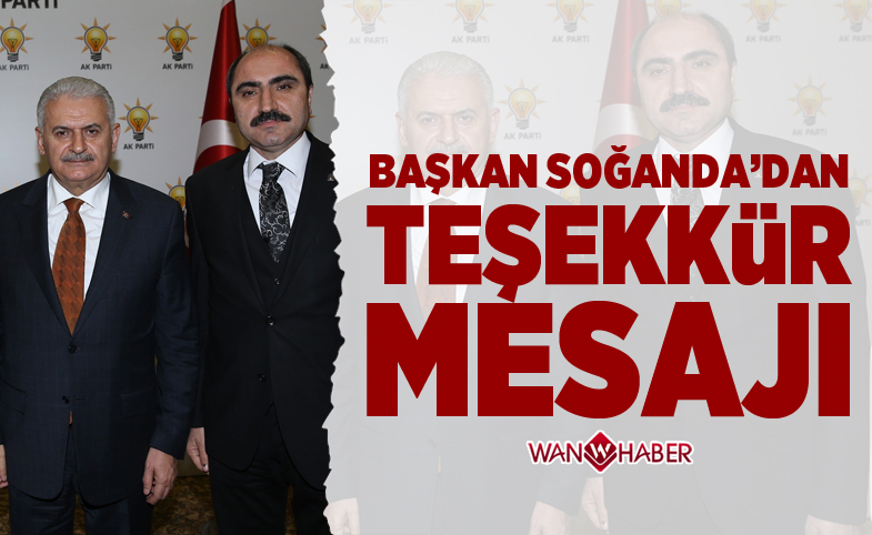 Başkan Soğanda'dan teşekkür mesajı