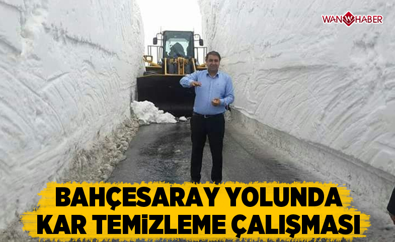 Bahçesaray yolunda kar temizleme çalışması