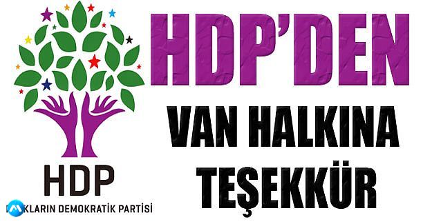 HDP’den Van halkına teşekkür mesajı