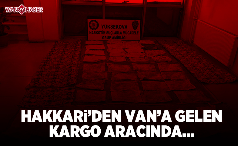 Hakkari'den Van'a gelen kargo aracında...