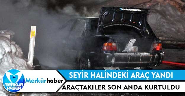 Bitlis’te seyir halindeki otomobil yandı