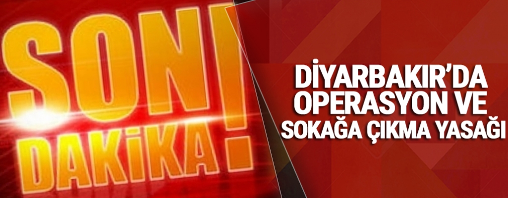 Diyarbakır'da Operasyon ve Sokağa Çıkma Yasağı