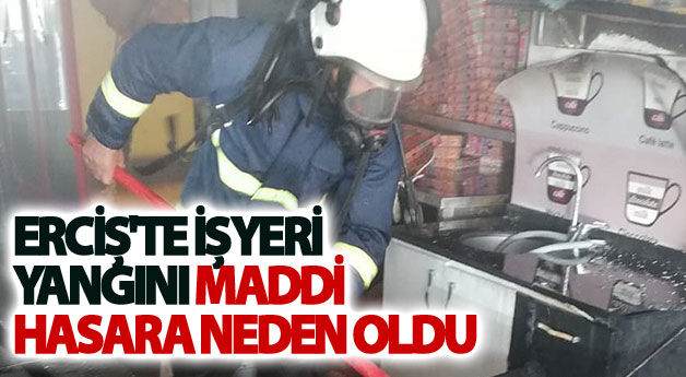 Erciş'te işyeri yangını maddi hasara neden oldu
