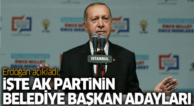 Erdoğan, AK Parti'nin başkan adaylarını açıkladı!