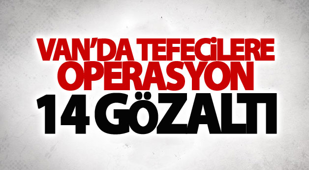 Van’da tefecilere operasyon: 14 gözaltı