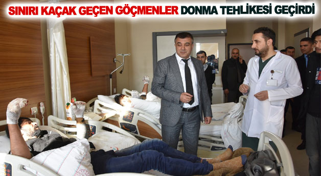 Sınırı kaçak geçen göçmenler donma tehlikesi geçirdi