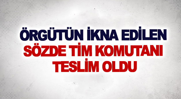 Örgütün ikna edilen sözde tim komutanı teslim oldu