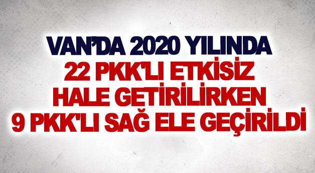 Van’da 2020 yılında 22 Pkk'lıetkisiz hale getirilirken 9 PKK'lısağ ele geçirildi