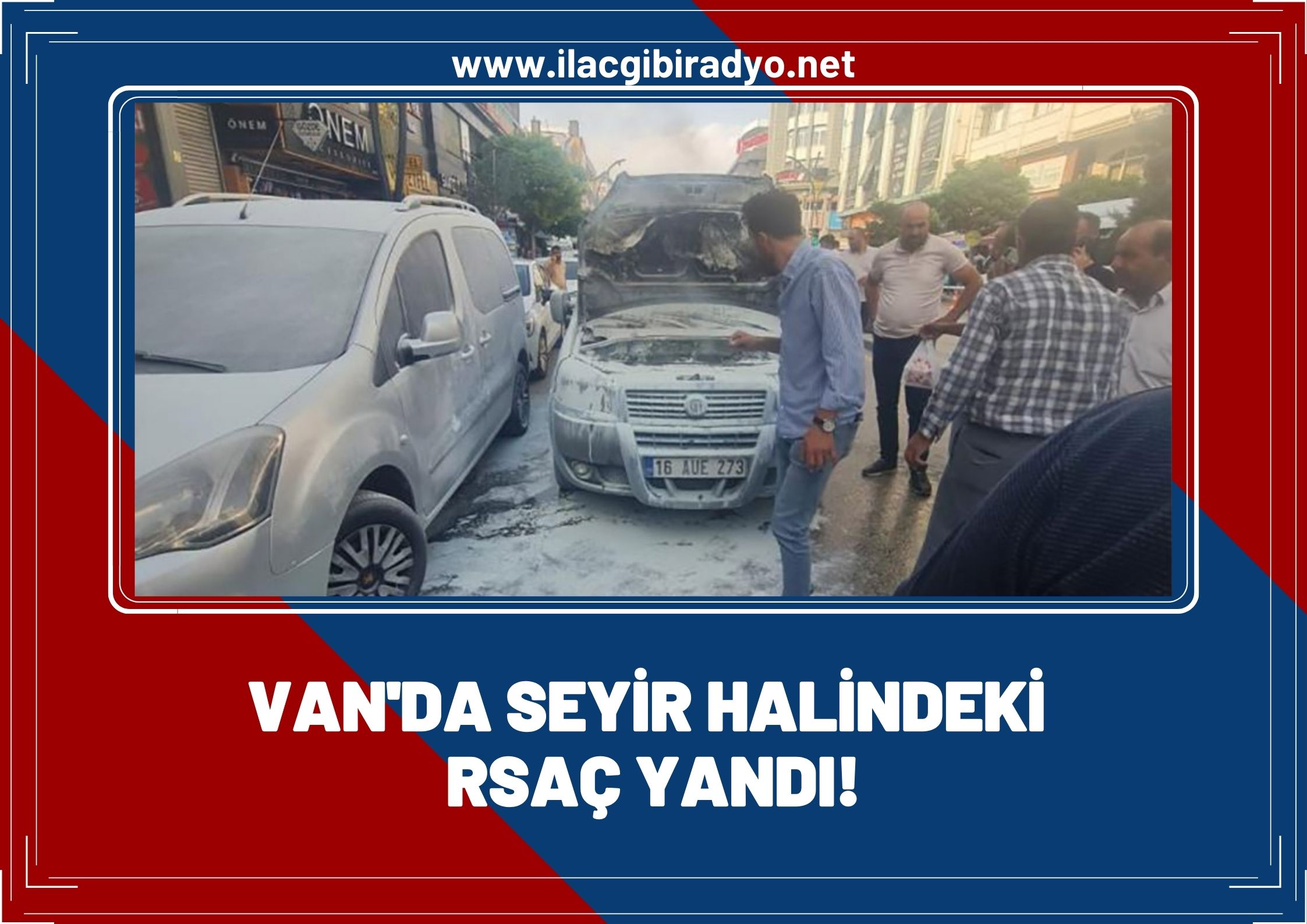 Van'da seyir halindeki araç yandı