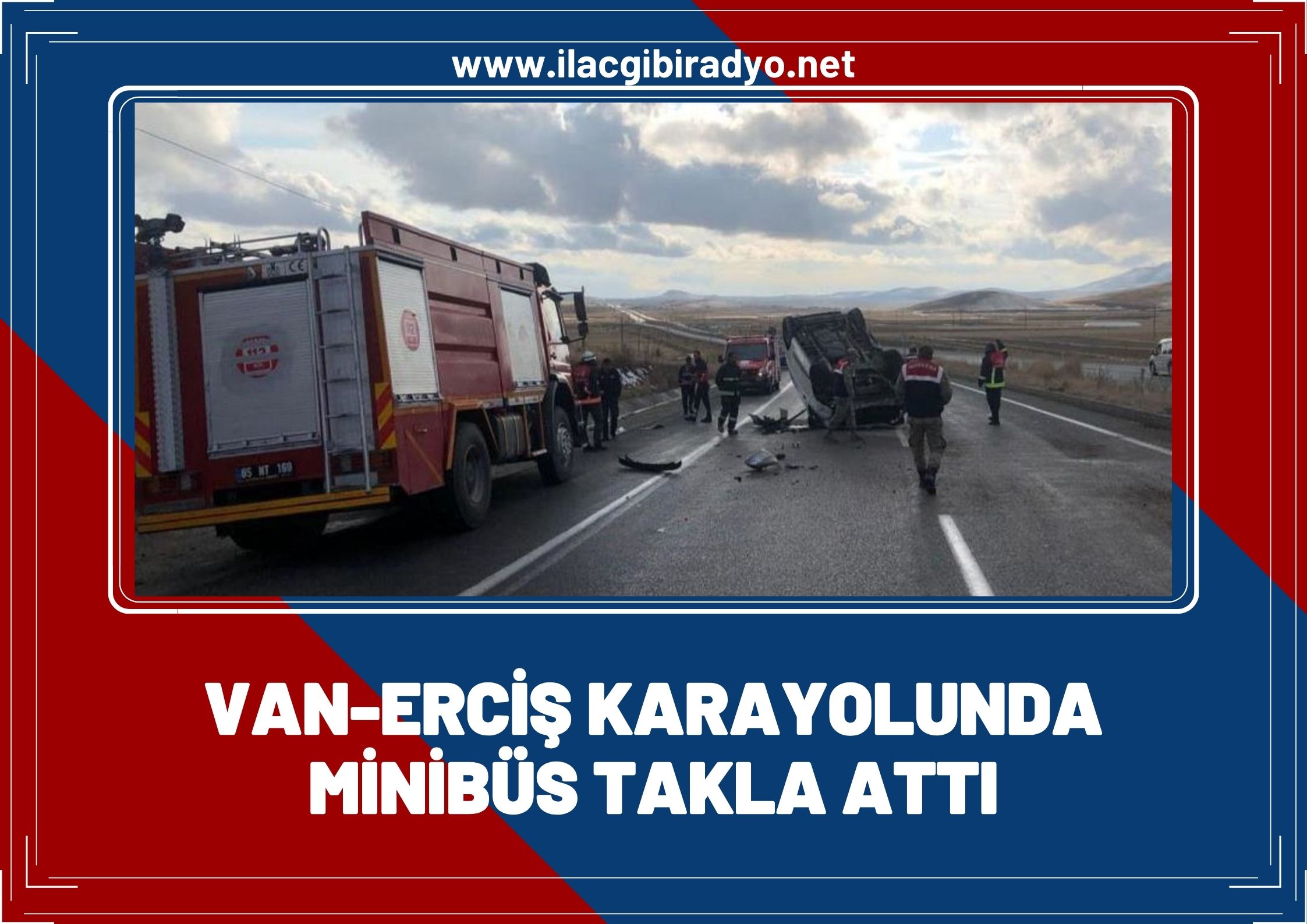 Van-Erciş kara yolunda minibüs takla attı