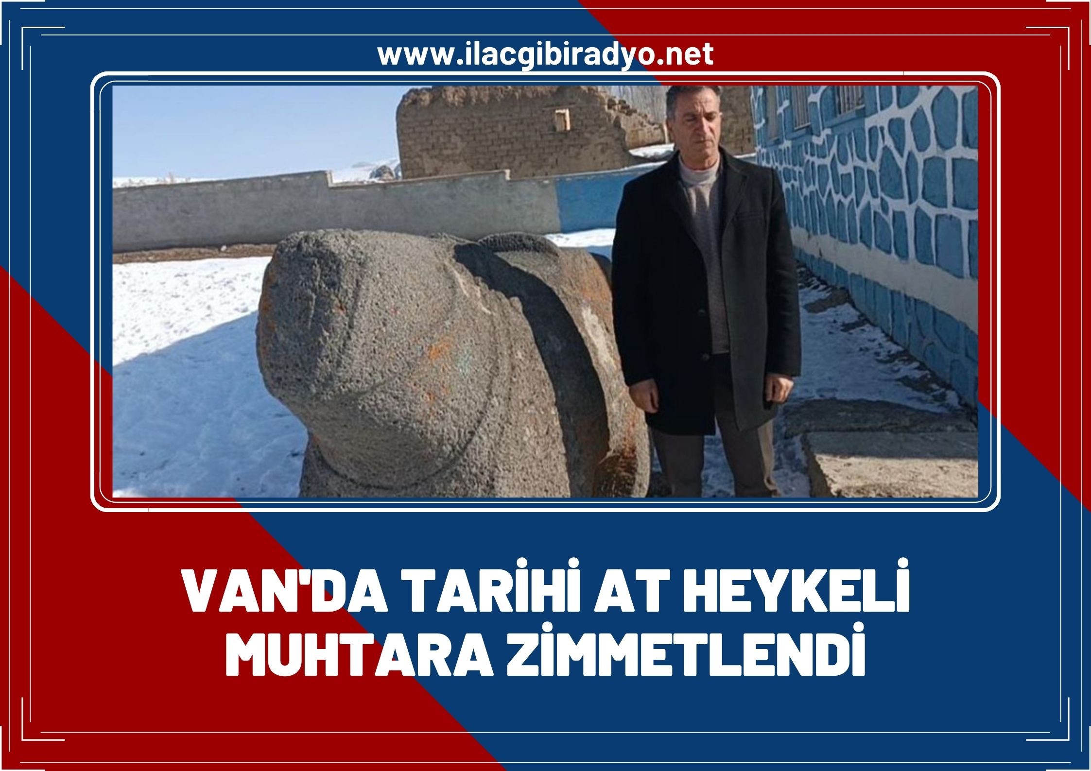 Van'da tarihi at heykeli muhtara zimmetlendi