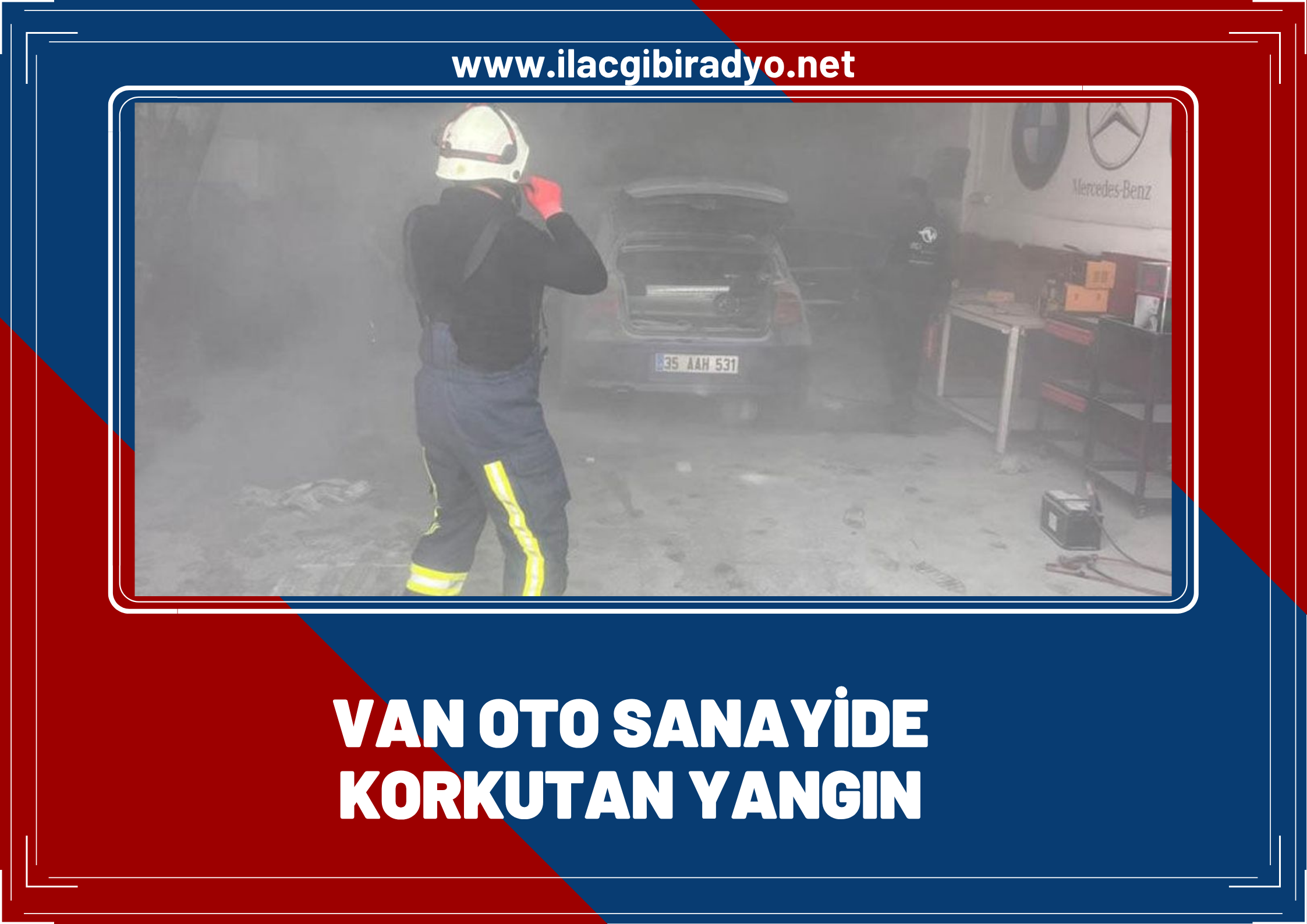Van oto sanayisinde otomobil yangını