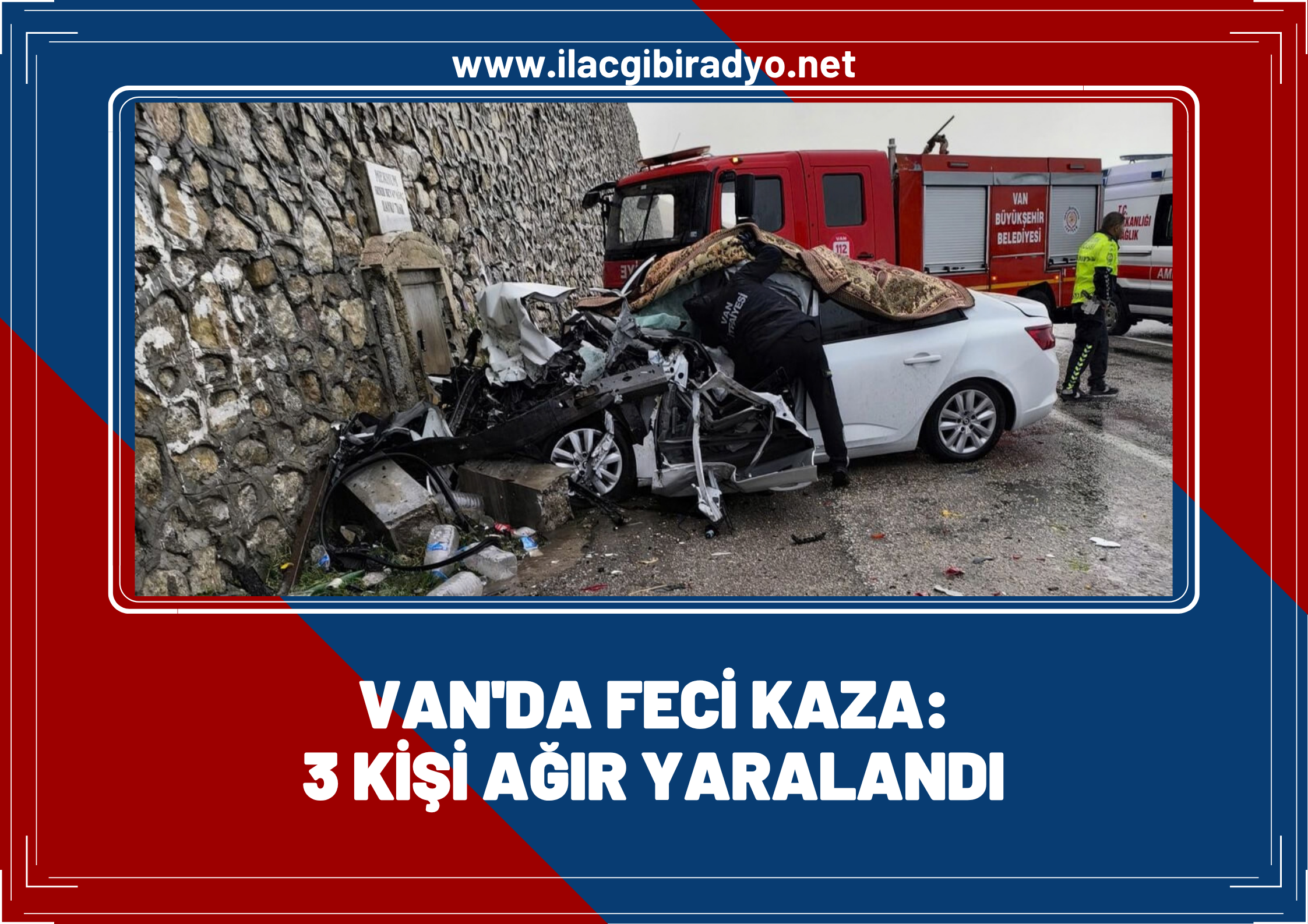 Van Gevaş'ta feci kaza: 3 yaralı!