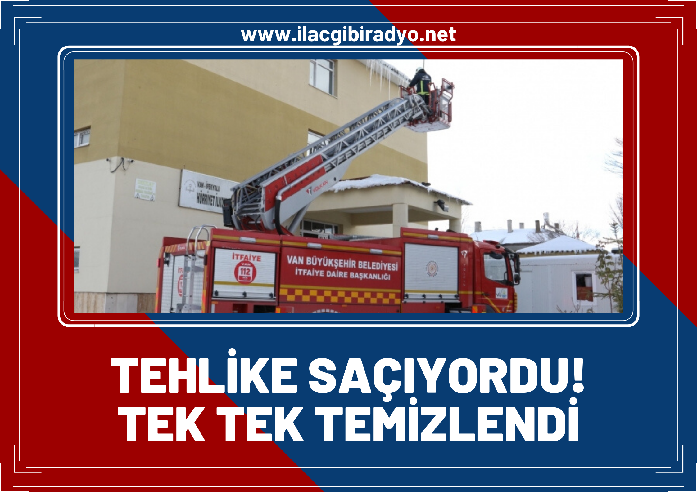 Tehlike saçıyordu! Okul çatılarında oluşan buz sarkıtları temizlendi!