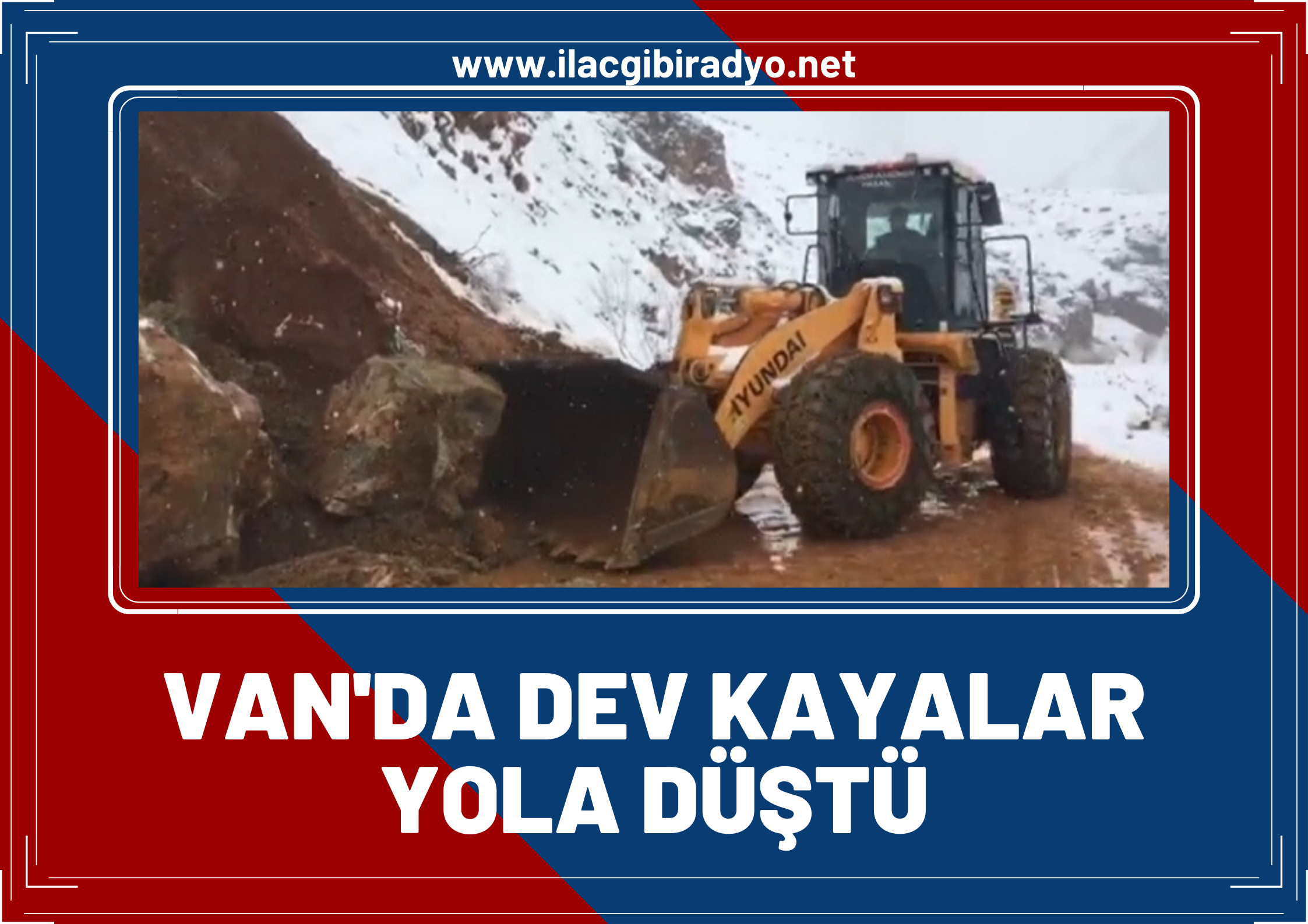 Van’da dev kayalar yola düştü, mahalle yolu ulaşıma kapandı!