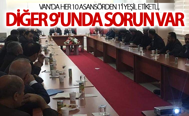 Van'da her 10 asansörden 1'i yeşil etiketli, diğer 9'unda sorun var